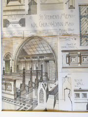 St Stephen's Memorial Church, Lynn, MA, 1881, Original Hand Colored -