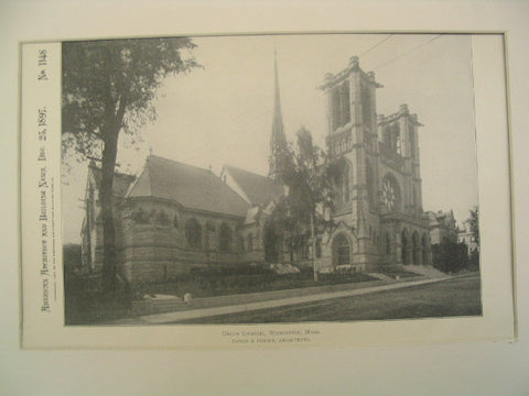 Union Church, Worcester, MA, 1897, Earle and Fisher