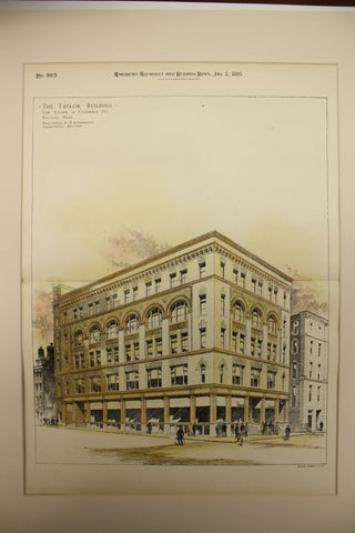 Taylor Building on the Corner of Essex and Columbia Sts., Boston, MA, 1895, Hartwell and Richardson