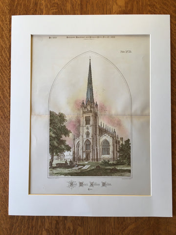 St Mary's Saffron Walden, Essex, England, UK, 1888, Original Hand Colored -