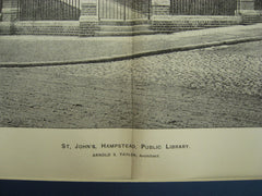 St. John's Public Library in Hampstead, London, England, UK, 1900, Arnold S. Taylor