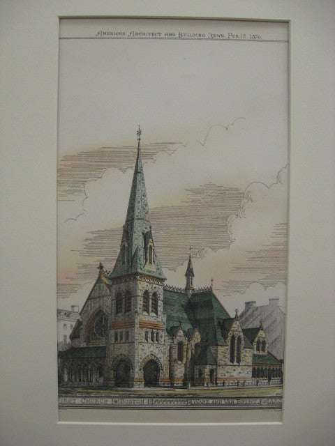 First Church, Boston, MA, 1876, Ware and Van Brunt