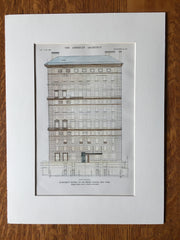 Apartment House, 998 5th Avenue, New York, 1911, Original Hand Colored -