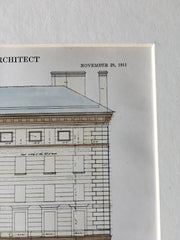 Apartment House, 998 5th Avenue, New York, 1911, Original Hand Colored -