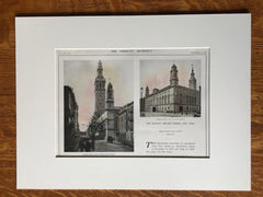 Madison Square Garden, New York, 1913, McKim Mead White, Original Hand Colored -