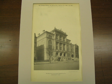 Mercantile Club-House, Philadelphia, PA, 1895, Baker & Dallett