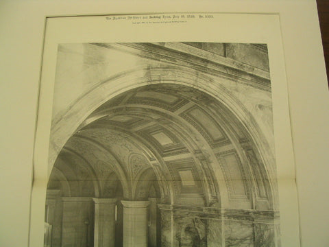 Vestibule and Staircase Arch: Public Library, Boston, MA, 1895, McKim, Mead & White
