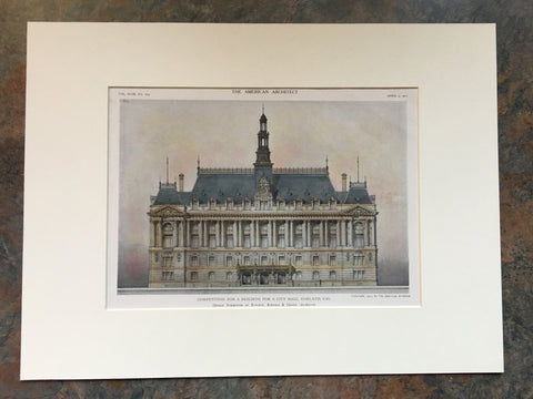 City Hall, Oakland, CA, 1911, Rankin, Kellogg & Crane, Original Hand Colored -