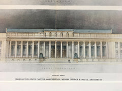 Washington State Capitol, Olympia, WA, 1911, Wilder & White, Original Hand Colored -