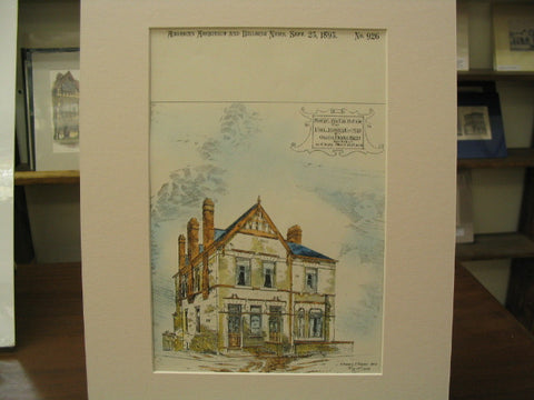 House for Paul Bowes, Esq., Oldham, England, UK, 1893, Charles T. Taylor