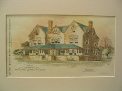 House for Messrs. Wendell and Smith, Overbrook, PA, 1893, Boyd and Boyd