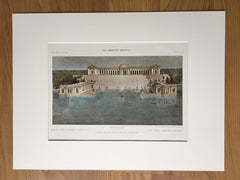 Robert Fulton Memorial, River View, New York, 1910, Original Hand Colored -