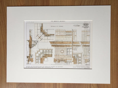 Marine Corps Storage Building, Philadelphia, PA, 1911, Original Hand Colored -