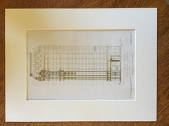 West Street Building, New York, 1907, Cass Gilbert, Original, Hand Colored
