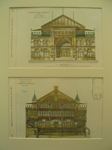 The Metropolitan Concert Co's Concert Hall, New York, NY, 1879, George B. Post