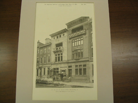 Nos. 1705 and 1707 on Walnut Street, Philadelphia, PA, 1891, Cope & Stewardson and F. M. Day