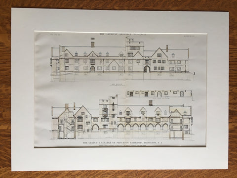 Graduate College, Princeton University, NJ, 1911, Hand Colored Original -