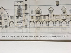 Graduate College, Princeton University, NJ, 1911, Hand Colored Original -