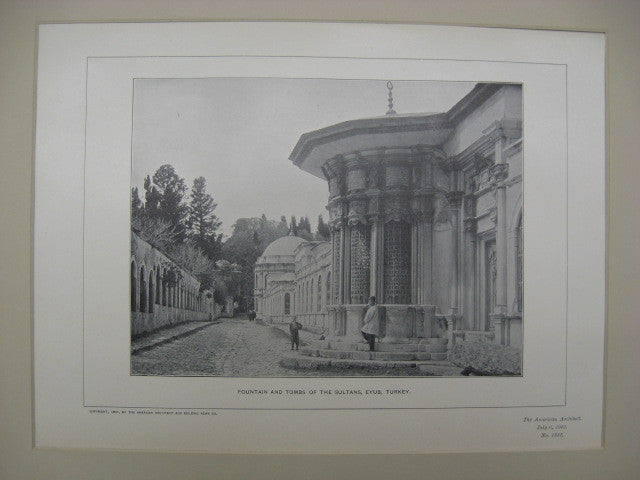 Fountain and Tombs of the Sultans, Eyub, Turkey, EUR, 1901, Unknown