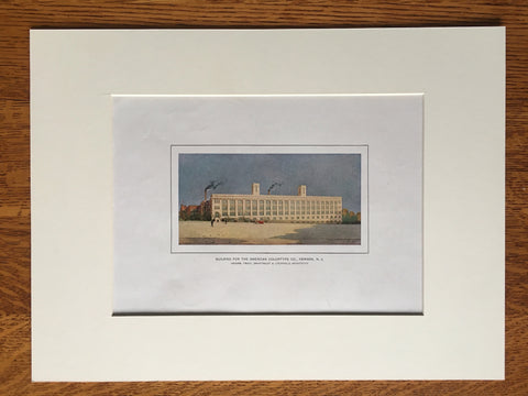 American Colortype Factory, Newark, NJ, 1912, Original Colored Lithograph -