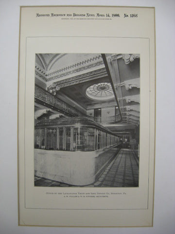 Lackawanna Trust, Scanton, PA, 1900, A. W. Fuller and W. B. Pitcher