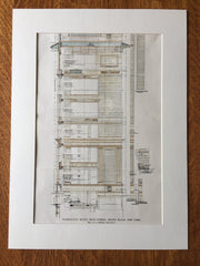 Washington Irving High School, Manhattan, NY, 1913, Hand Colored Original -