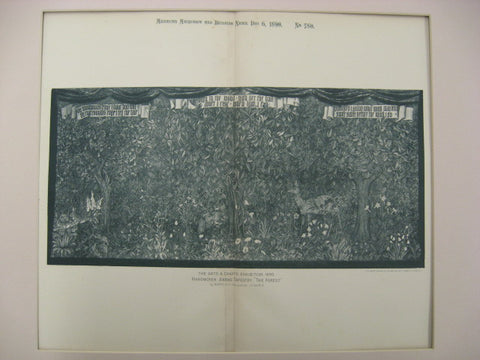 Handwoven Arras Tapestry of the Forest, NY, 1890, Morris and Company