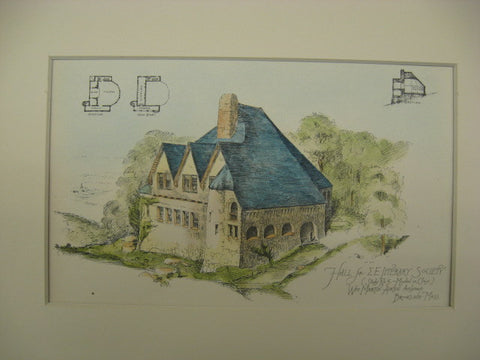Hall for a Literary Society, Brookline, MA, 1883, Wm. Martin Aiken