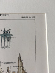 Woolworth Building, Park Place, New York, 1912, C Gilbert, Hand Colored Original -