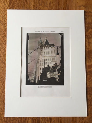 Savoy Plaza Hotel, Manhattan, New York, 1904, Hand Colored Original -