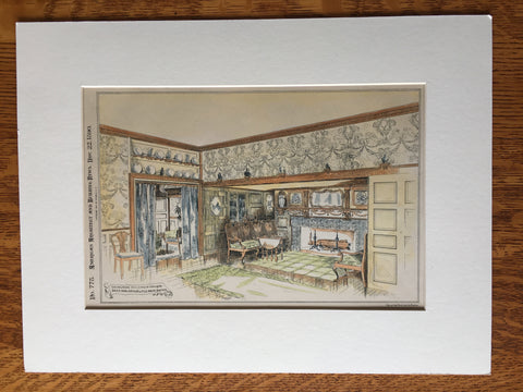 House, Mrs. Emmerton, Salem, MA, 1890, Arthur Little, Original Hand Colored
