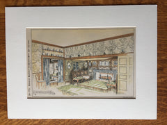 House, Mrs. Emmerton, Salem, MA, 1890, Arthur Little, Original Hand Colored