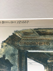 New Exchange Building, State Street, Boston, MA, 1887, Original Hand Colored