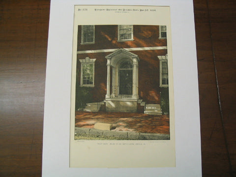 Front Door: House of Mr. Barton Myers, Norfolk, VA, 1891, Unknown