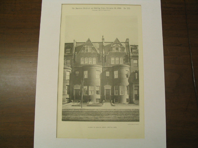 Houses of Beacon Street, Boston, MA, 1890, Unknown