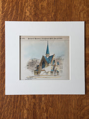 Mission Chapel for Emmanuel Church, Boston, MA, 1889, Rotch and Tilden, Original Hand Colored