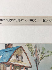 Henry Endicott House, Cambridge, MA, 1888, Chamberlin & Whidden, Original Hand Colored