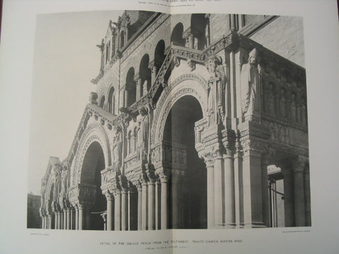 The Galilee Porch Details, from the Southwest for Trinity Church, Boston, MA, 1898, Shepley, Rutan and Coolidge