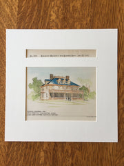 William Forsyth House, Winchester, MA, 1893, Wait & Cutter, Original Hand Colored -