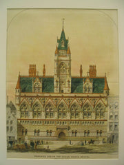 Premiated Design for Assize Courts, Bristol, England, UK, 1889, Godwin and Crisp