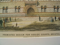 Premiated Design for Assize Courts, Bristol, England, UK, 1889, Godwin and Crisp