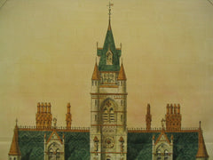Premiated Design for Assize Courts, Bristol, England, UK, 1889, Godwin and Crisp