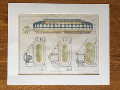 Fenway Garden, Elevation View, Boston, MA, 1897, Original Hand Colored
