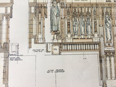 Reredos, St Pauls Catholic Church, Brooklyn, NY, 1914, Hand Colored Original -