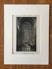 Chancel, St Thomas's Church, NY, 1914, Cram et al, Hand Colored Original -