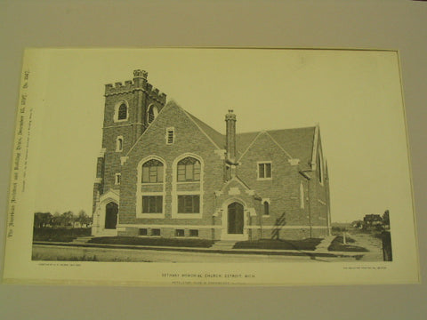 Bethany Memorial Church, Detroit, MI, 1897, Nettleton, Kahn, and Trowbridge