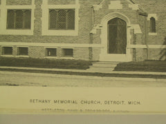 Bethany Memorial Church, Detroit, MI, 1897, Nettleton, Kahn, and Trowbridge