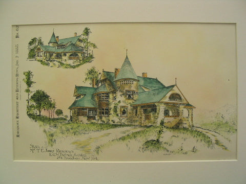 Residence of T. E. Jones, New York, NY, 1888, E. G. W. Dietrich