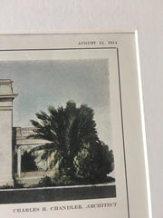 Kansas & N Dakota Buildings, Panama Pacific Expo, 1914, Hand Colored Original -