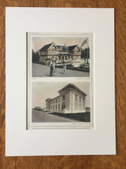 State Buildings, Panama Pacific International Expo, 1914, Hand Colored Original -